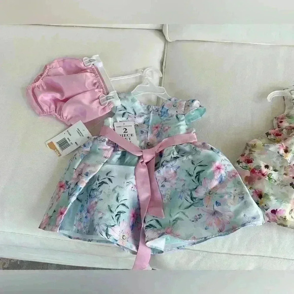 2 Dress’s size 12 months,new tags #1one pink/ Mint rare edition#2 Bonnie baby - Picture 4 of 10